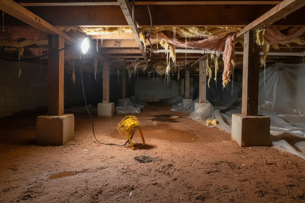 Crawlspace water damage in Gainesville and Alachua County, Florida